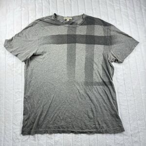 Vintage Burberry Brit Eburne T-Shirt Men's M Cotton Wool Blend Gray Luxury READ*